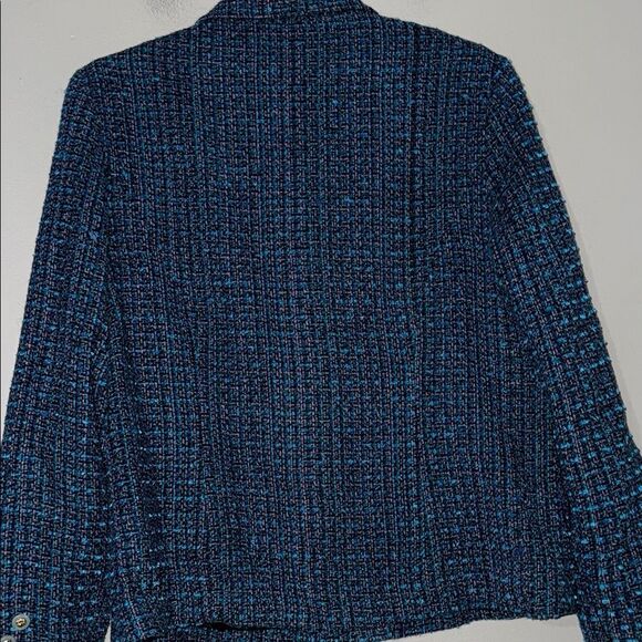 Appleseed’s Blue Textured Tweed Blazer with Notched Lapels - Picture 13 of 13